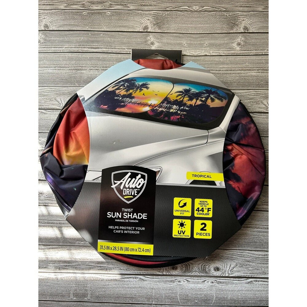 Auto Drive Twist Sun Shade Tropical (31.5"×28") Durable 44°F Cooler!